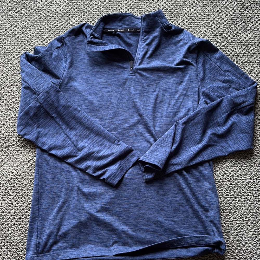 Men’s GAIAM Power 1/4 Zip Sweatshirt Navy  Fitness Size XL thumb holes